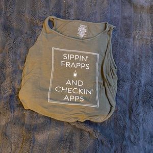 Loose/flowey Green graphic tank top